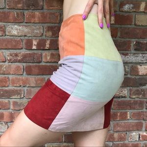 Genuine Suede Vintage 70s Mini Skirt